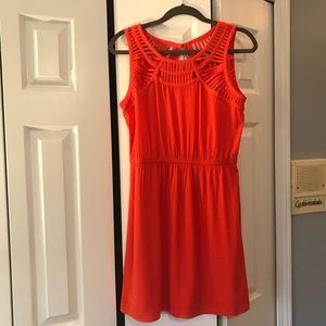 Bold orange dress